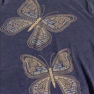 Gold butterfly t shirt